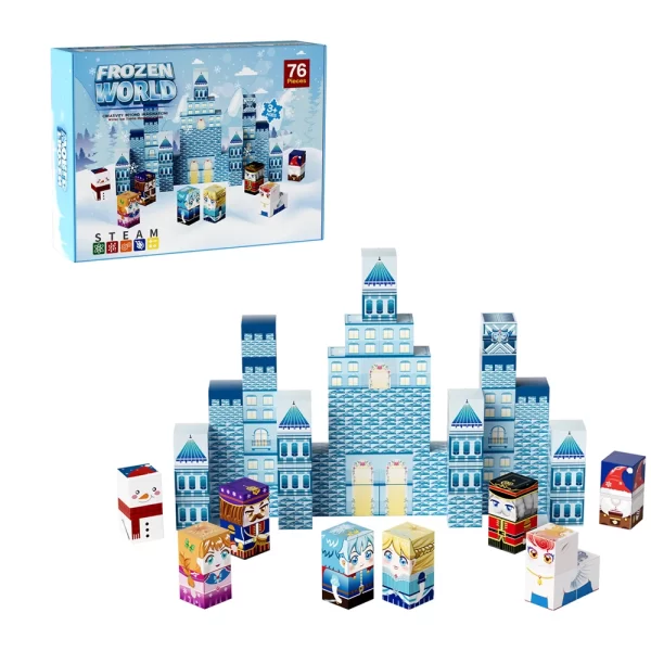 Edukativni Set – Snežni Svet od Mekih Magnetnih Blokova za Decu (DIY, 2+ godine)