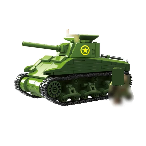 Vojni tenk M4 Šerman – Plastična igračka od 480 delova za slaganje | Edukativni set za decu