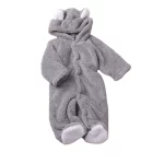 Topli coral fleece bebi kombinezon sive boje