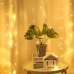 LED svetleća zavesa 300 LED toplo bela – vodootporna dekoracija sa 8 režima treperenja (3x3m) - Slika 3