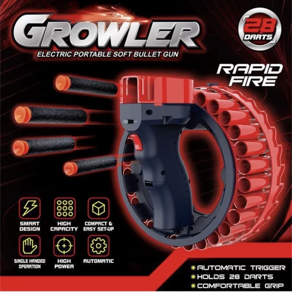 Električni rapidni blaster sa penastim metcima u crveno crnoj boji