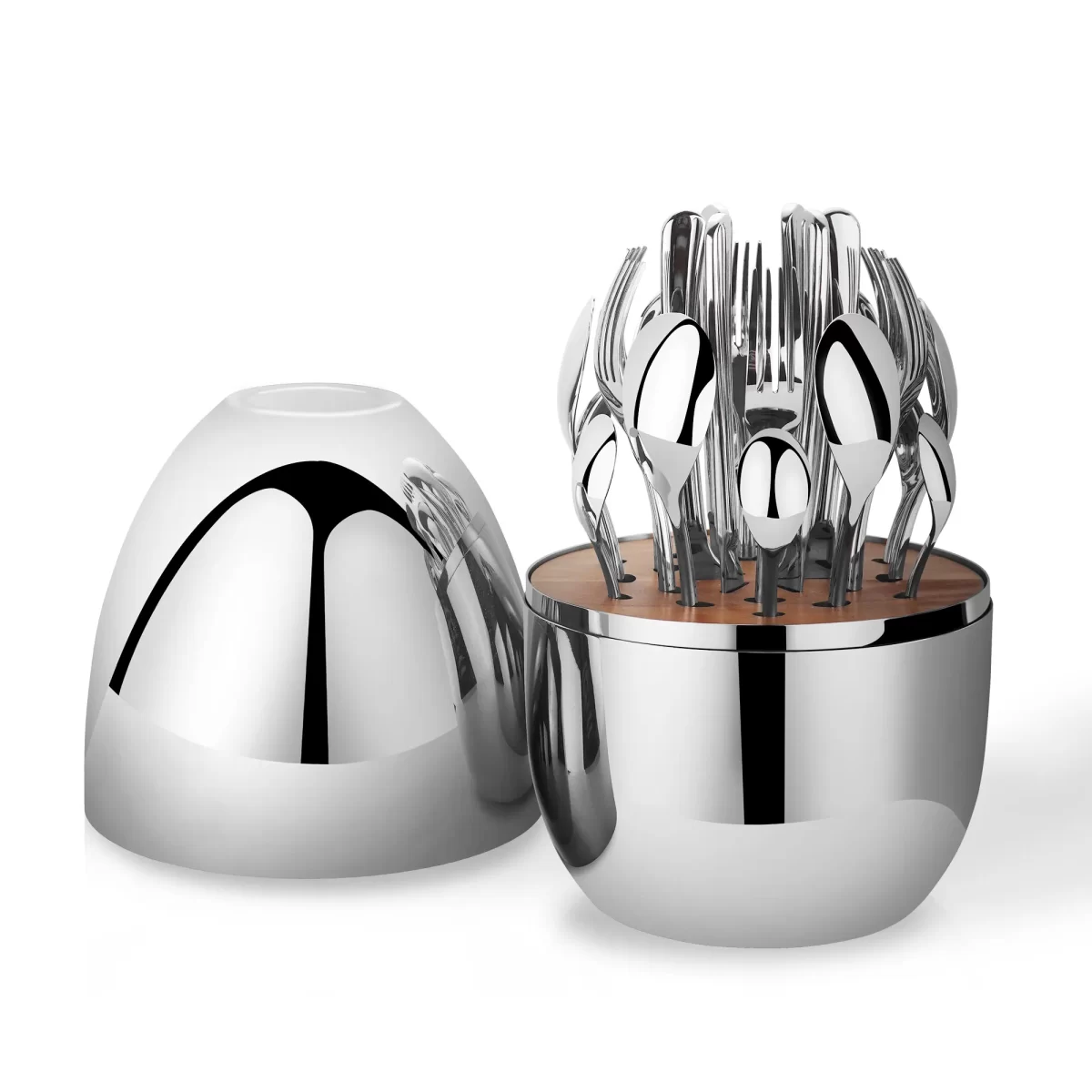 Luksuzni Set Pribor za Jelo od 24 Delova – Premium Inoks sa Poklonom Pakovanjem (Egg Shape Dizajn) - Slika 2