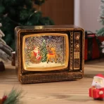 Božićni ornament dekorativni zvončić „Sneško sa svetlom“ – ručno izrađen rezin‑keramički ukras za dnevni boravak - Slika 3
