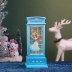 Božićna lanterna LED sneg kugla - „Telephone Booth“ – muzička vodena lampa sa pokretnim snegom - Slika 3