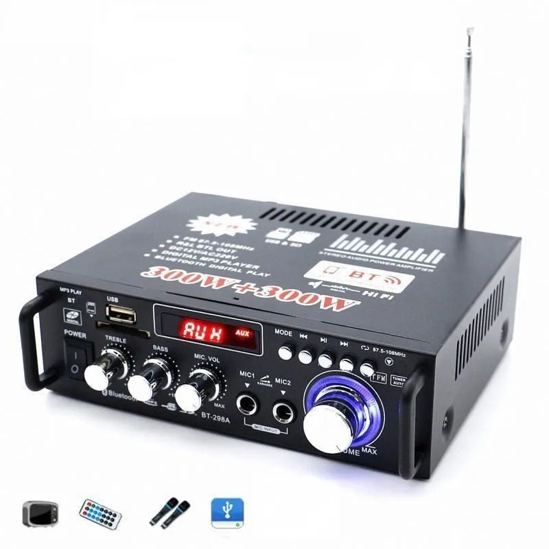 main-image-3 Bomge BT-298 600W USB Stereo Karaoke Pojačalo – Snaga i Kvalitet Zvuka za Pravi Kućni Zabavni Doživljaj - Slika 3