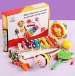 Dečiji muzički instrument – drveni Orff set udaraljki i zvečke - Slika 3