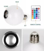 LED Smart Muzička Sijalica 12W E27 – RGB Svetlo i Bluetooth Zvučnik sa Daljinskim Upravljačem - Slika 4