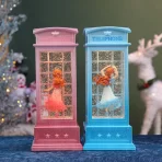 Božićna lanterna LED sneg kugla - „Telephone Booth“ – muzička vodena lampa sa pokretnim snegom - Slika 4