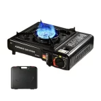 Plinski šporet sa ukljucenim plamenom