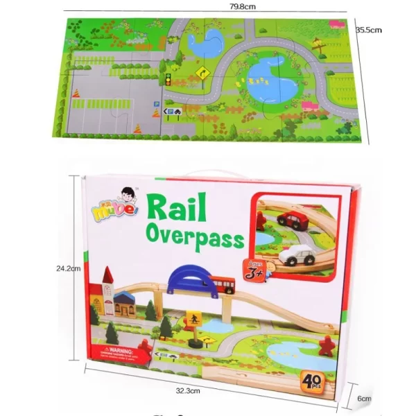 Drvena železnica sa mapom i kutijom