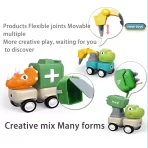 Magnetni set kocki sa dinosaurusima i vozilima za decu – kreativna edukativna zabava - Slika 3