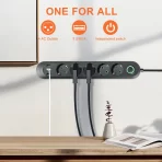 Produžni kabl sa USB priključcima – 5 utičnica, prekidač i zaštita od preopterećenja - Slika 4