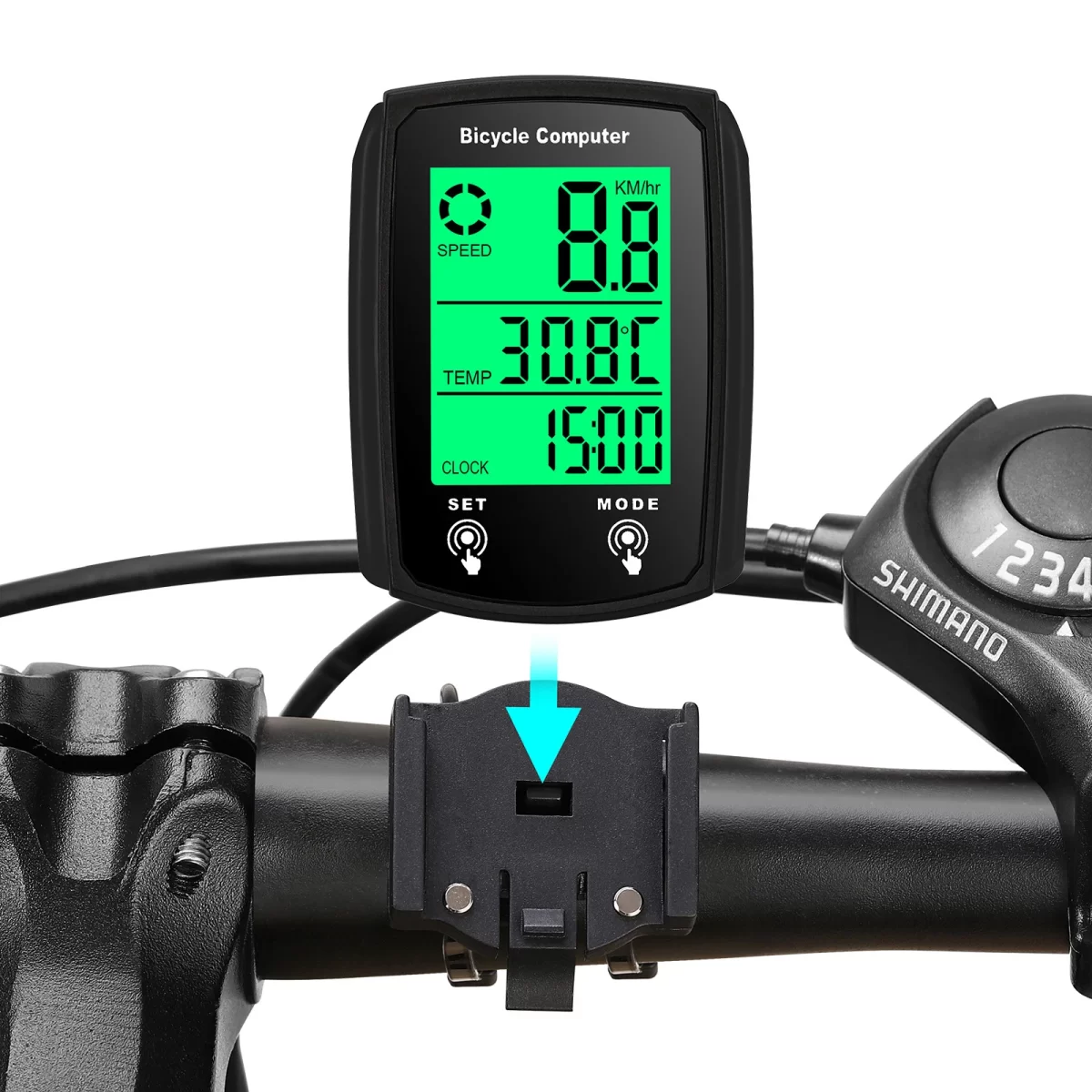 Brzinomer za bicikl sa Žičanim Povezivanjem Vodootporni – LCD Ekran na Dodir i Osvetljenje, Za MTB i Drumske Bicikle - Slika 4