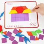 Drvena Edukativna Slagalica od 155 Delova – Geometrijski Oblik za Decu (3+ godine) - Slika 4