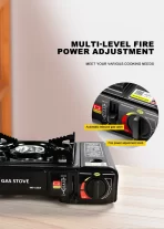Plinski šporet za kampovanje i roštilj – jednostruki i dvostruki model na kartušu i bocu gasa - Slika 3