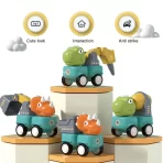 Magnetni set kocki sa dinosaurusima i vozilima za decu – kreativna edukativna zabava - Slika 4