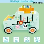 Drvena Montessori zelne boje edukativna kocka 8-u-1 – pogled spreda