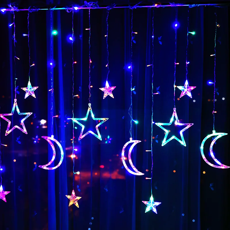 main-image-6 LED Zavesa Mesec i Zvezde – Vodopad Svetlosti za Praznike i Venčanja - Slika 3