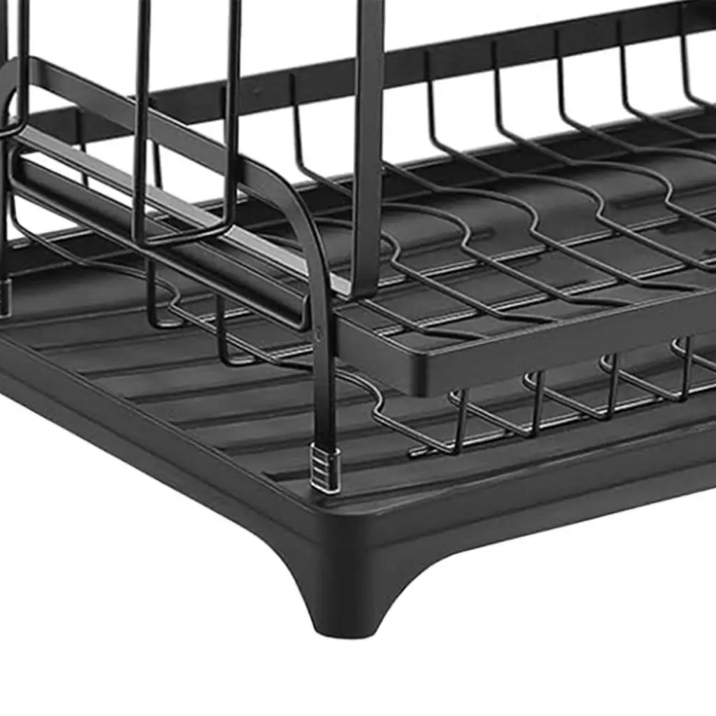 main-image-6 Crni dvostruki sušač za sudove – praktičan stalak za kuhinju - Slika 6