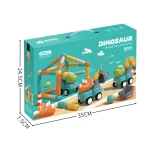 Magnetni set kocki sa dinosaurusima i vozilima za decu – kreativna edukativna zabava - Slika 2