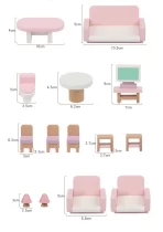 Drvena 3D vila za decu – roze kućica za lutke sa nameštajem i DIY sastavljanjem - Slika 2