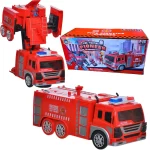 Vatrogasni Transformers igračka crvene boje sa kutijom
