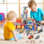 Garaža vatrogasna i policijska stanica – Multifunkcionalni kofer sa svetlima i zvukovima - Slika 3