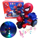 Spajdermen na motociklu svetli i vrti se spajdermen je crvene boje