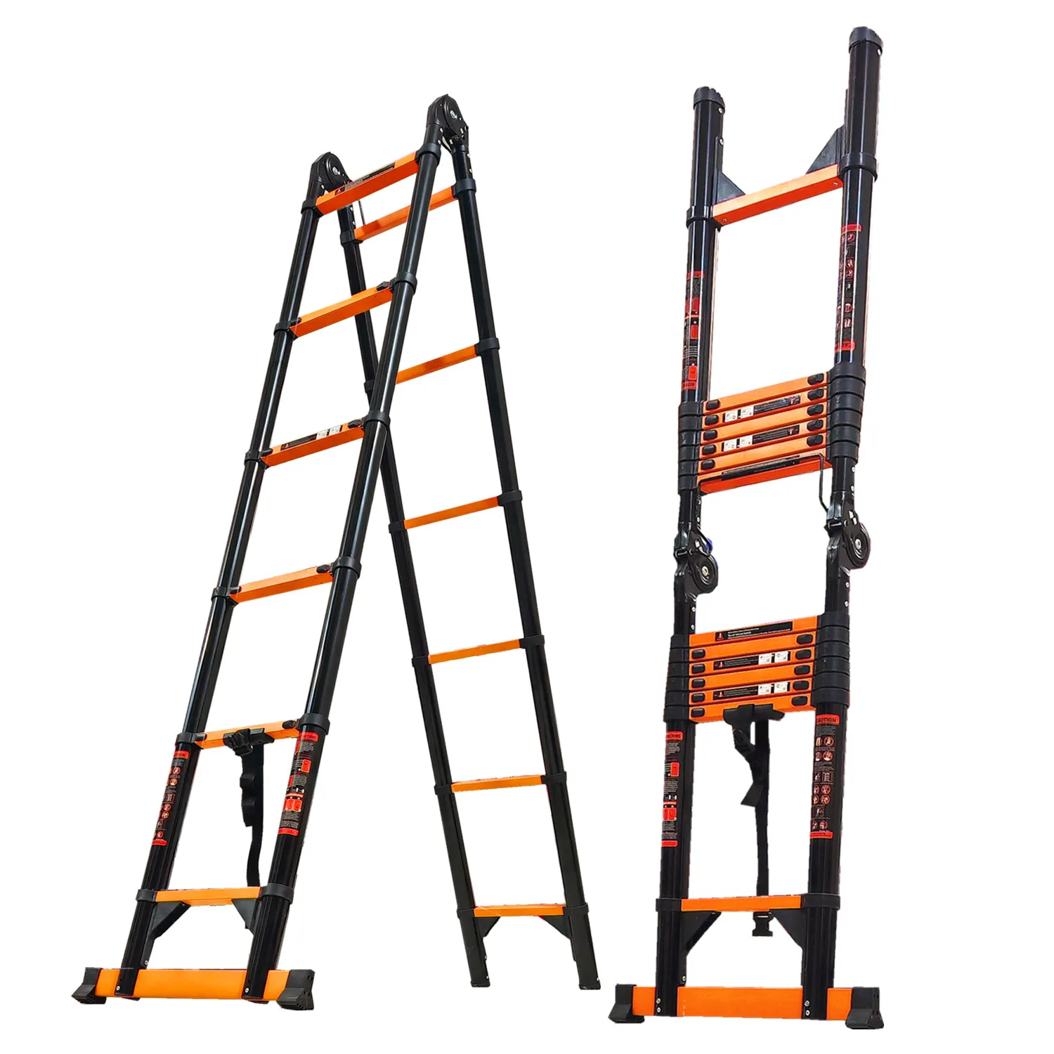 Industrijske teleskopske merdevine od ugljeničnog čelika – dvostrane, nosivost 170 kg, EN131 sertifikat Industrijske teleskopske merdevine od ugljeničnog čelika – dvostrane, nosivost 170 kg, EN131 sertifikat