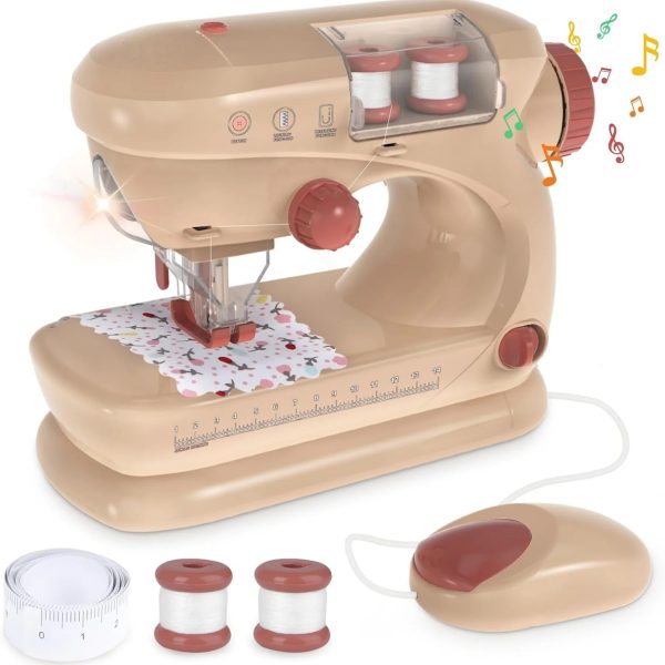 Igračka Šivaća Mašina u braon boji sa koncem i papučicom za rad