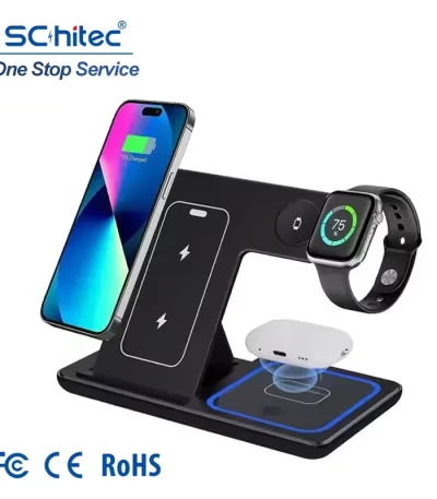 3 u 1 Bežični Punjač – Multifunkcionalni 15W Držač i Brzi Bežični Punjač