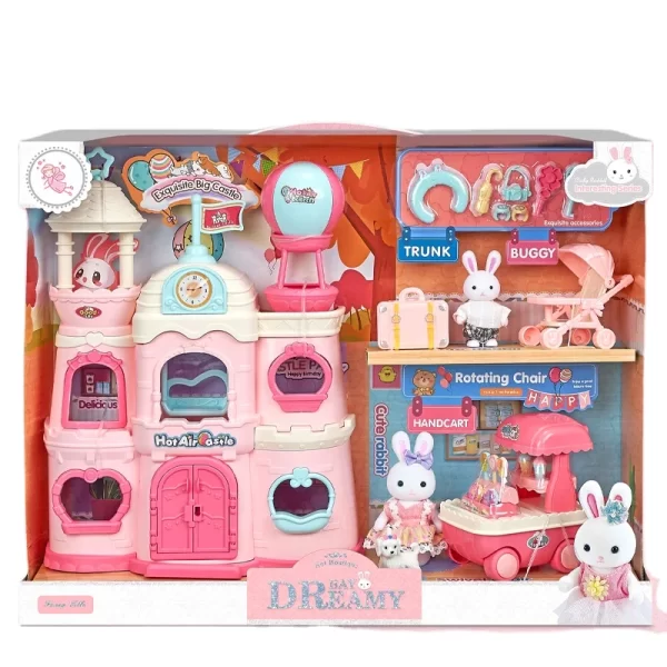 Mini zamak za decu u reze boji sa zečićima