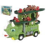 Električna Triceratops Roler-Koster Igračka sa Muzikom i Rotirajućim Točkom | Dino Staza sa Penjanjem i Klizanjem