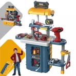 Dečiji set alata 3 u 1 prikaz celog seta sa decakom i koferom