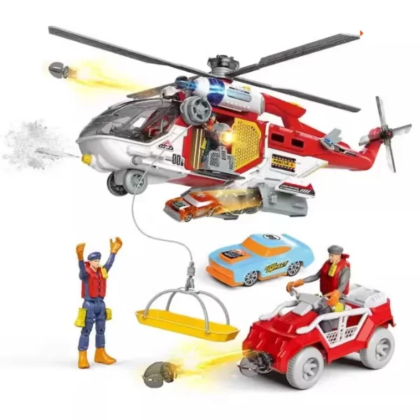 Edukativna Igračka – Helikopter i Vatrogasno Vozilo kvad crvene boje