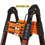 Industrijske teleskopske merdevine od ugljeničnog čelika – dvostrane, nosivost 170 kg, EN131 sertifikat - Slika 2