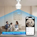 3MP Wi-Fi sigurnosna kamera – 360° VR širokougaona sijalica - Slika 2