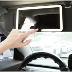 LED ogledalo za auto s vizirskim držačem – šminkersko ogledalo sa 3 režima svetla, punjivo USB-om - Slika 2
