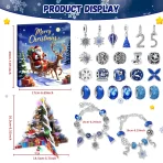 Plavi Božićni Advent Kalendar sa 24 iznenađenja – DIY Nakit, Narukvice i Dekorativni Privesci - Slika 3