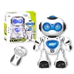 Intelligent Mini RC Robot Toy u belo - plavoj boji sa upravljacem i kutijom proizvoda
