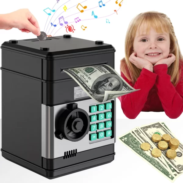 Digital Coin Bank – Elektronska Kasica i devojica pored kasice sa novcem