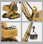 RC građevinska dizalica igračka – 2.4G daljinski bager i toranjska dizalica sa svetlom i dimnim efektom - Slika 5