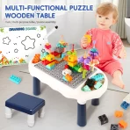 Dečiji sto za igru sa kockicama i tablom za crtanje – 2 u 1 kreativni set - Slika 5