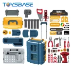 Dečiji set alata 3 u 1 – Radni sto, kofer i kolica za malu gradnju - Slika 3