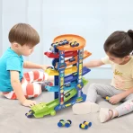 Plastična Trkačka Staza za Decu – Edukativni Set sa Kliznim Autićima - Slika 4