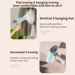 Bežična prenosiva parna pegla za odeću – 1300 W, mini dizajn sa pločom za tkanine i rezervoarom do 0.8 L - Slika 4