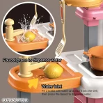 Dečija kuhinja 3u1 sa svetlom, zvukom i funkcijom prskanja vode – interaktivni set za igru uloga (49 delova) - Slika 4