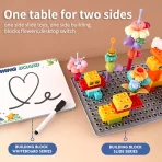 Dečiji sto za igru sa kockicama i tablom za crtanje – 2 u 1 kreativni set - Slika 4