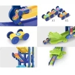 Plastična Trkačka Staza za Decu – Edukativni Set sa Kliznim Autićima - Slika 3