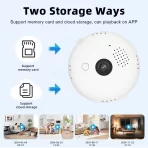 3MP Wi-Fi sigurnosna kamera – 360° VR širokougaona sijalica - Slika 5